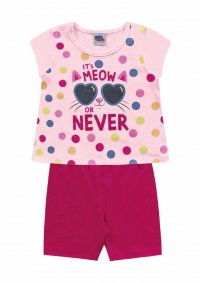 CONJUNTO BATA COM BERMUDA CICLISTA MENINA - REF:08494