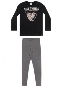 CONJUNTO BLUSA EM MEIA MALHA  E LEGGING MENINA - REF: 251531