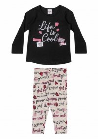 CONJUNTO BLUSA MANGA LONGA E LEGGING ESTAMPADA - REF:231457