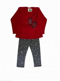 CONJUNTO BLUSA MOLETOM COM CALÇA FLANELADA MENINA - REFERÊNCIA 21887