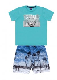 CONJUNTO CAMISETA E BERMUDA TACTEL MASCULINO - REF: 9764