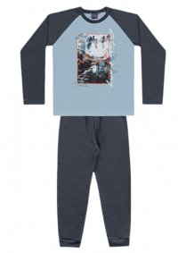 CONJUNTO CAMISETA MANGA LONGA  E CALÇA MOLETOM MENINO - REF:9348