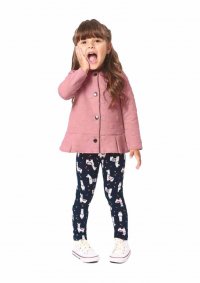 CONJUNTO CASACO COM CALÇA FLANELADA MENINA - REFERÊNCIA 53450