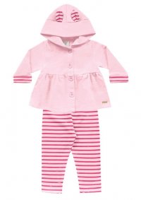 CONJUNTO CASACO MOLETOM E CALÇA  MENINA - REF:9193