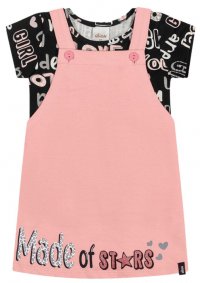 VESTIDO JARDINEIRA COM BLUSA FEMININO - REFERÊNCIA 231504